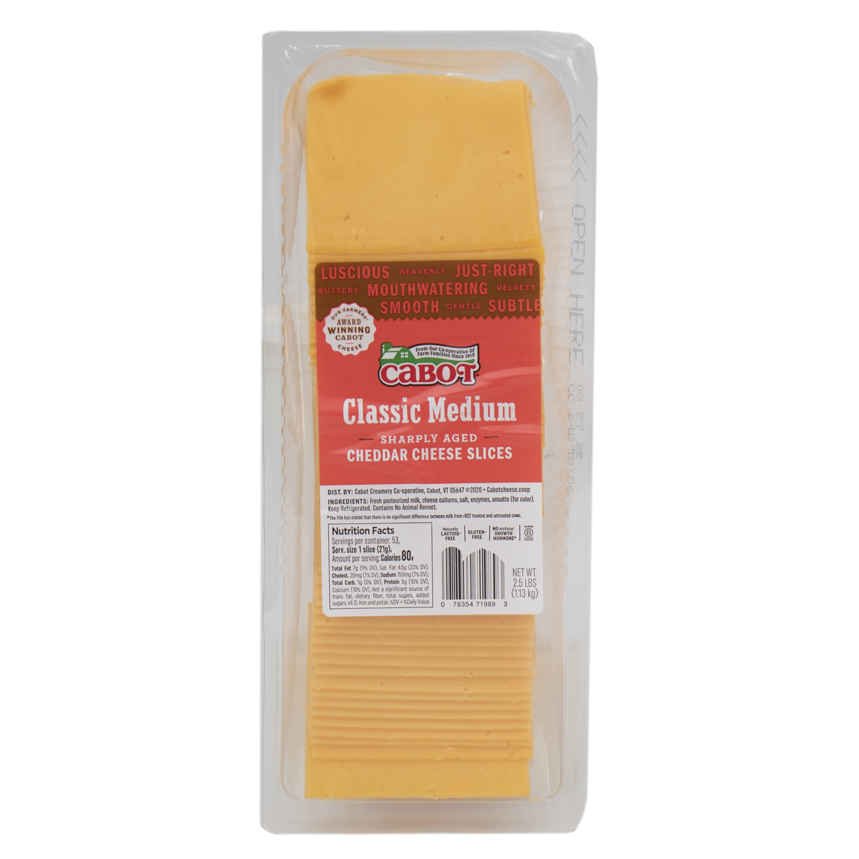 Medium Yellow Cheddar Cheese Slices